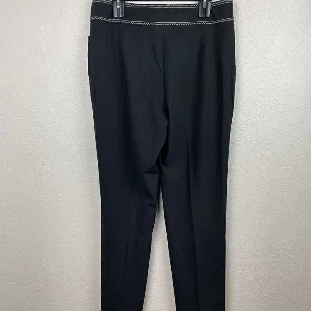 Multiples Black and White Stitched Slack Pants Size 10 EUC